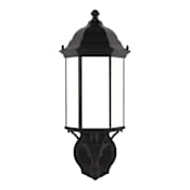 Generation Lighting Sevier 19" Tall Outdoor Upward Arm Wall Sconce with Clear Glass Shade Black