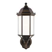 Generation Lighting Sevier 19" Tall Outdoor Upward Arm Wall Sconce with Clear Glass Shade Antique Bronze