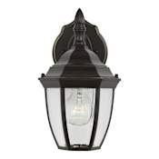 Generation Lighting Bakersville 11" Tall Outdoor Wall Sconce with Rounded Glass Shade Antique Bronze