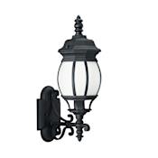 Generation Lighting Wynfield 20" Tall Outdoor Wall Sconce with Frosted Glass Black
