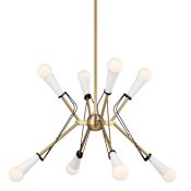 Generation Lighting Piro 8 Light 21" Wide Chandelier Midnight Black / Burnished Brass