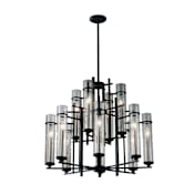 Generation Lighting Ethan 12 Light 30" Wide Chandelier Antique Forged Iron / Aged Walnut
