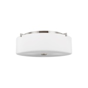 Generation Lighting Sunset Drive 3 Light 16" Wide Semi-Flush Drum Ceiling Fixture Brushed Steel