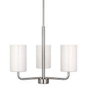 Generation Lighting Rhett 3 Light 18" Wide Chandelier Brushed Steel