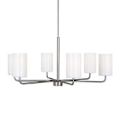 Generation Lighting Rhett 6 Light 32" Wide LED Chandelier Brushed Steel
