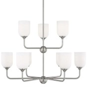 Generation Lighting Emile 9 Light 30" Wide LED Chandelier Brushed Steel