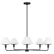 Generation Lighting Mendota 5 Light 40" Wide Chandelier Midnight Black