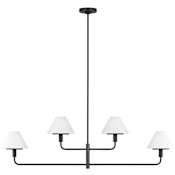 Generation Lighting Mendota 4 Light 50" Wide Chandelier Midnight Black