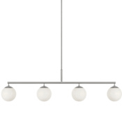 Generation Lighting Nube 4 Light 48" Wide Linear Chandelier Brushed Nickel