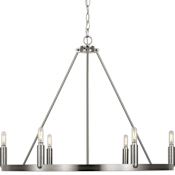 Generation Lighting Mirla 6 Light 28" Wide Ring Chandelier Brushed Nickel