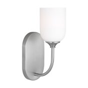Generation Lighting Emile 12" Tall Bathroom Sconce Brushed Steel
