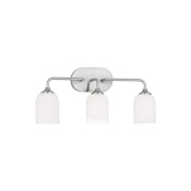 Generation Lighting Emile 3 Light 22" Wide Vanity Light Brushed Steel