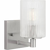 Generation Lighting Lando 8" Tall Bathroom Sconce Brushed Steel