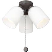 Generation Lighting Emile 14" Wide 3 Light Ceiling Fan Light Kit with Opal Glass Shades Bronze