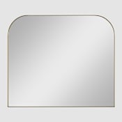 Generation Lighting Planer 42" W x 36" H Transitional Arched Framed Bathroom Wall Mirror Burnished Brass