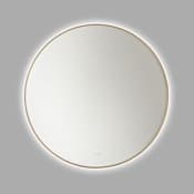 Generation Lighting Cadre 36" Diameter Circular Flat Framed Wall Mounted Bathroom Mirror with Lighting Satin Brass
