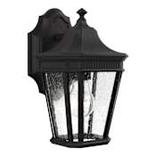 Generation Lighting Cotswold Lane 12" Tall Wall Sconce with Seedy Glass Panels Black