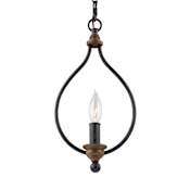 Generation Lighting Hartsville 8" Wide Taper Candle Mini Pendant Dark Weathered Zinc / Weathered Oak