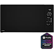 GE Profile 25 Inch Wide 2.2 Cu. Ft. 1100 Watt Built In Microwave with LED Display and One Touch Instant Operation Black