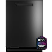 GE Profile 24 Inch Wide 16 Place Setting Built-In Fingerprint Resistant Top Control Dishwasher with Pocket Handle and Deep Clean Washing 3rd Rack Fingerprint Resistant Black Stainless