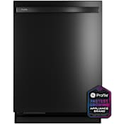 GE Profile 24 Inch Wide 16 Place Setting Built-In Fingerprint Resistant Top Control Dishwasher with Smart Assist and Microban Antimicrobial Technology Fingerprint Resistant Black Stainless
