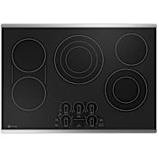 GE Profile 30 Inch Wide 5 Burner Electric Cooktop with Trim and Glide Touch Controls Stainless Steel