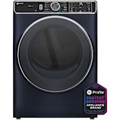 GE Profile 28 Inch Wide 7.8 Cu. Ft. Energy Star Certified Electric Dryer with Built-In WiFi and Steam Sanitize Cycle Sapphire Blue