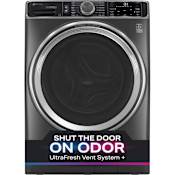 GE Profile 28 Inch Wide 5.5 Cu. Ft. Energy Star Certified Front Loading Washing Machine with Smart Wash and UltraFresh Vent System+ Carbon Graphite