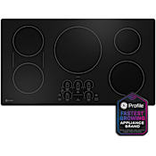 GE Profile 36 Inch Wide 5 Burner Induction Cooktop with Touch Controls and Precision Temperature Control Black / Black