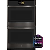 GE Profile Profile 30 Inch Wide 10 Cu. Ft. Double Electric Oven Black Stainless Steel