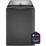 GE Profile 28 Inch Wide 5 Cu. Ft. Top Loading Washer with Smarter Wash Technology Diamond Gray