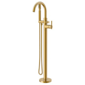 Gerber Contemporary Floor Mounted Tub Filler with Built-In Diverter - Includes Hand Shower Brushed Bronze