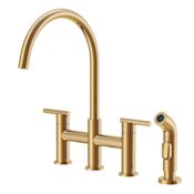 Gerber Parma 1.75 GPM Deck Mounted Bridge Faucet with Side Spray Brushed Bronze