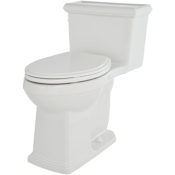 Gerber Logan Square 1.28 GPF One Piece Elongated Chair Height Toilet with Left Hand Lever - Seat Included White