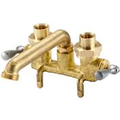 Gerber Classics 2.2 GPM Deck Mounted Double Handle Utility Faucet with Metal Handles Rough Brass