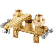 Gerber Classics 2.2 GPM Deck Mounted Double Handle Utility Faucet with Metal Handles Rough Brass