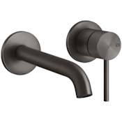Gessi Gessi 316 1.2 GPM Wall Mounted Widespread Single Handle Bathroom Faucet from the Flessa Series Black Metal Brushed PVD
