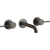 Gessi Gessi 316 1.2 GPM Wall Mounted Widespread Bathroom Faucet from the Meccanica Series Black Metal Brushed PVD