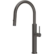 Gessi Gessi 316 1.75 GPM Tall Single Hole Pull Down Kitchen Faucet Black Metal Brushed PVD
