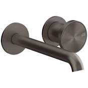 Gessi Origini 1.2 GPM Wall Mounted Widespread Single Handle Bathroom Faucet Black Metal Brushed PVD