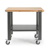 Gladiator 34"H x 36"W Mobile Workstation with Wood Top Hammered Granite
