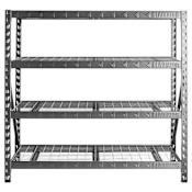 Gladiator 77" Wide 3 Shelf Metal Heavy Duty Rack with 24" Deep Shelves Hammered Granite