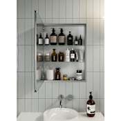 Glass Warehouse Yana 20" x 26" Frameless Single Door Medicine Cabinet Brushed Aluminum