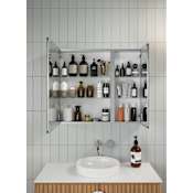Glass Warehouse Yana 30" x 26" Frameless Double Door Medicine Cabinet Brushed Aluminum