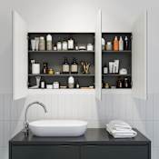 Glass Warehouse Erzi 48" x 32" Frameless Triple Door Medicine Cabinet White