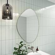 Glass Warehouse Starla 28" W x 36" H Contemporary Specialty Framed Bathroom Wall Mirror Brushed Nickel