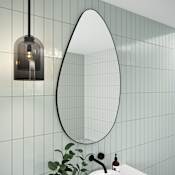 Glass Warehouse Starla 28" W x 48" H Contemporary Specialty Framed Bathroom Wall Mirror Black