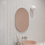 Glass Warehouse Inara 20" W x 28" H Contemporary Oval Framed Bathroom Wall Mirror Brushed Nickel