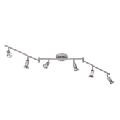 Globe Electric Payton 6 Light Fixed Rail Ceiling Fixture with 2 Foldable Swing Arms Silver
