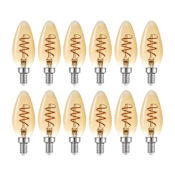 Globe Electric Pack of (12) 4.5 Watt Vintage Edison Dimmable B10 Candelabra (E12) LED Bulbs - 125 Lumens and 2000K Soft White